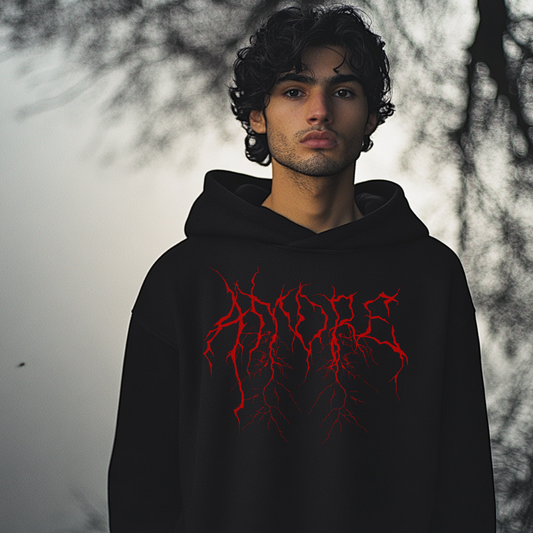 Oversized Unisex black hoodie - HUSLIN